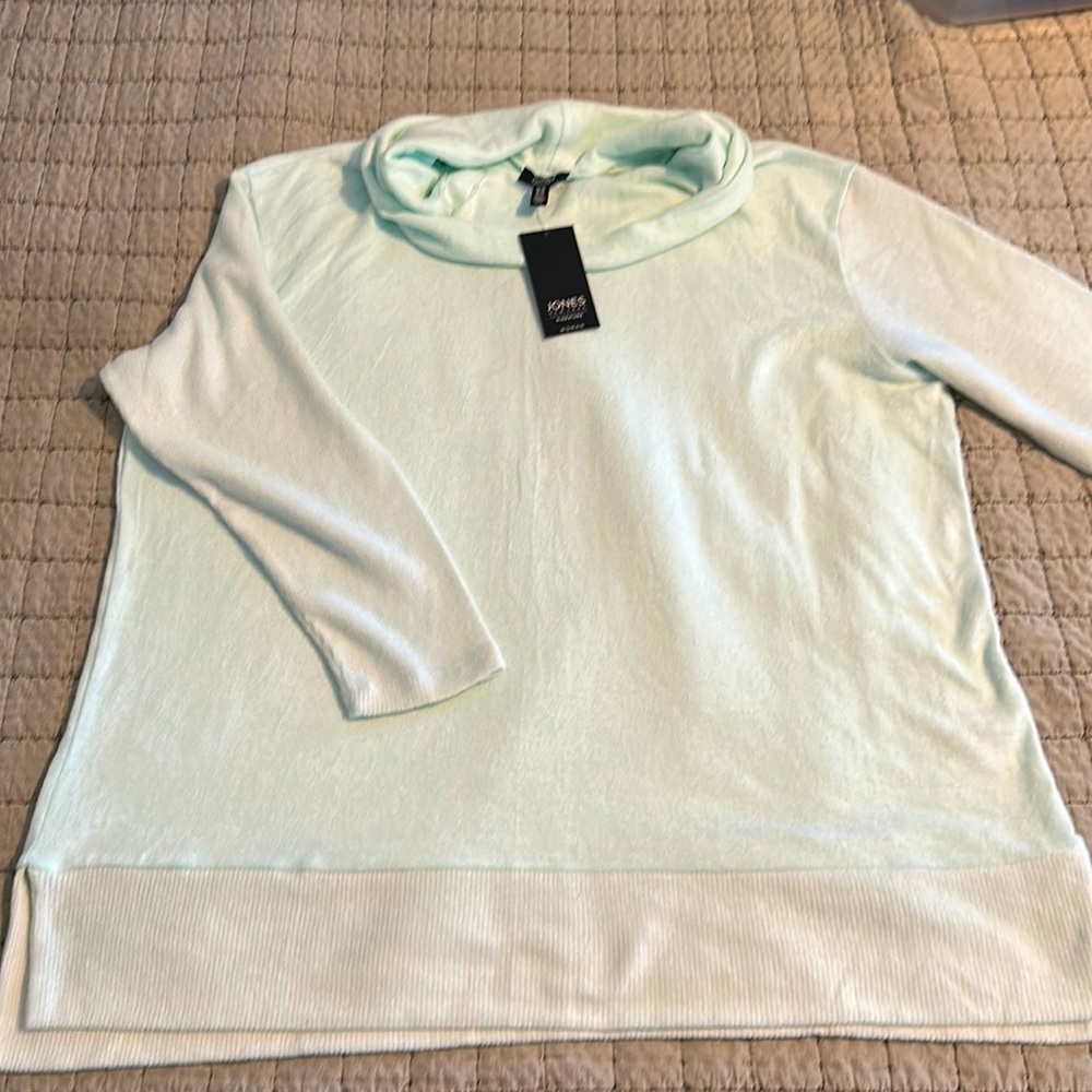 Jones New York Light Mint Green Cowl 3X